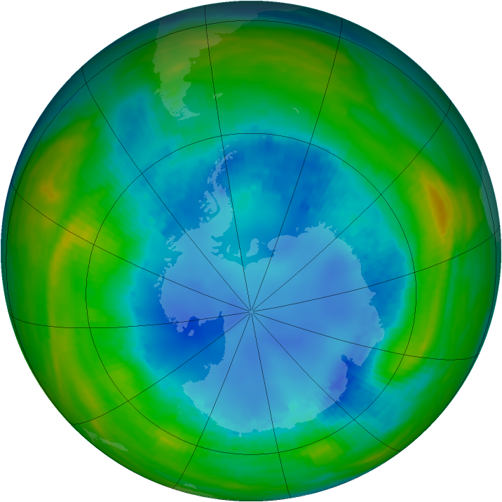 Antarctic ozone map for 18 August 1987